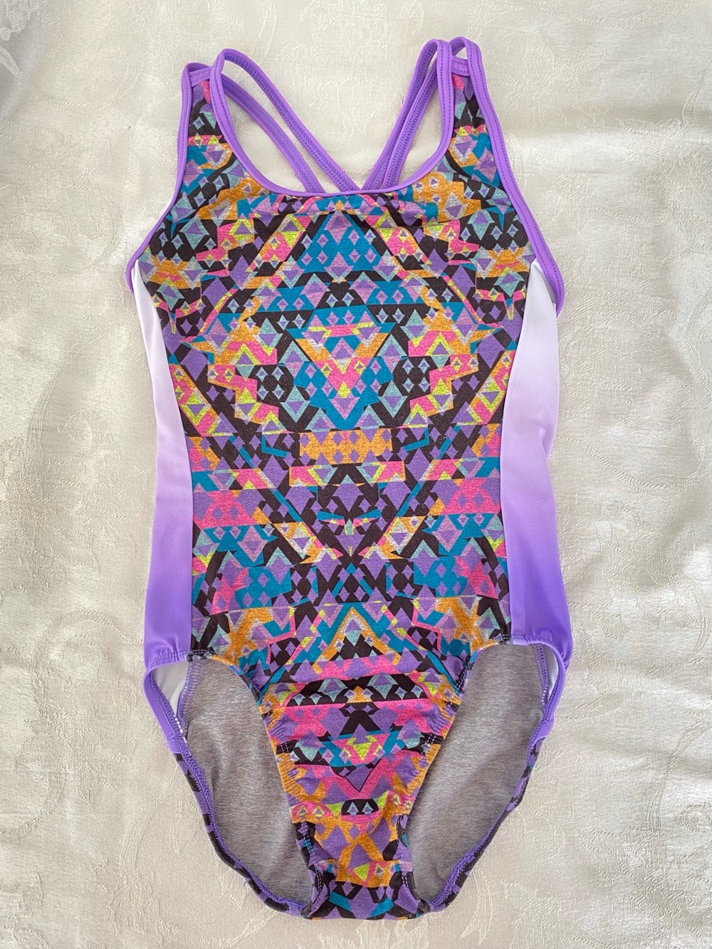 GK Simone Biles Gymnastics Leotard Purple Kaleidoscope AS Adult Small